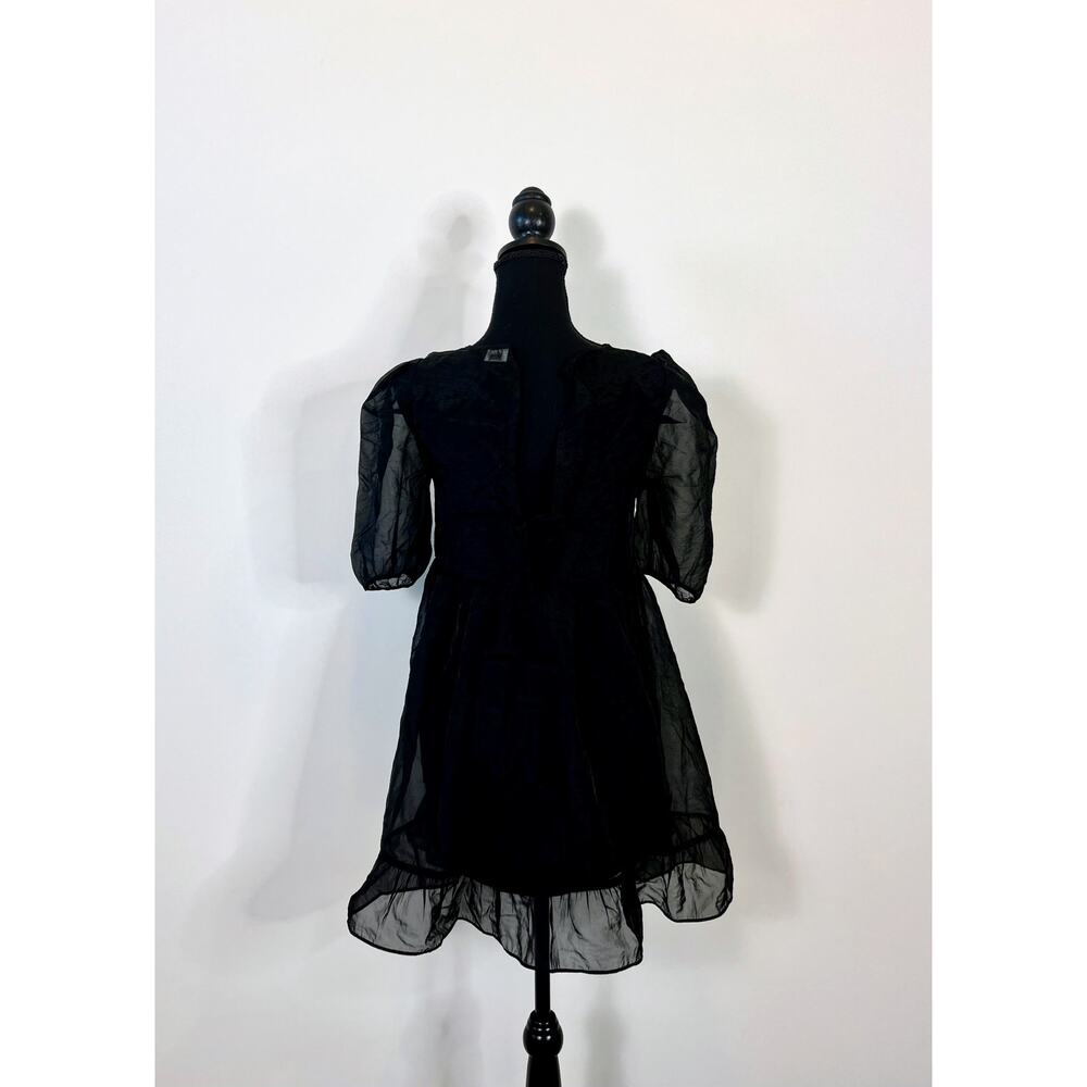 Aritzia Wilfred Madeleine Dress in Black Size XXS Chiffon Short Sleeve Lined - Picture 2 of 6